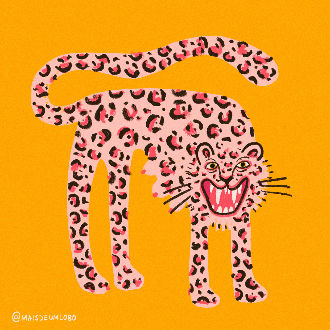 black panther Character design  colorful Drawing  feline flat ILLUSTRATION  leopard onça pintada panther
