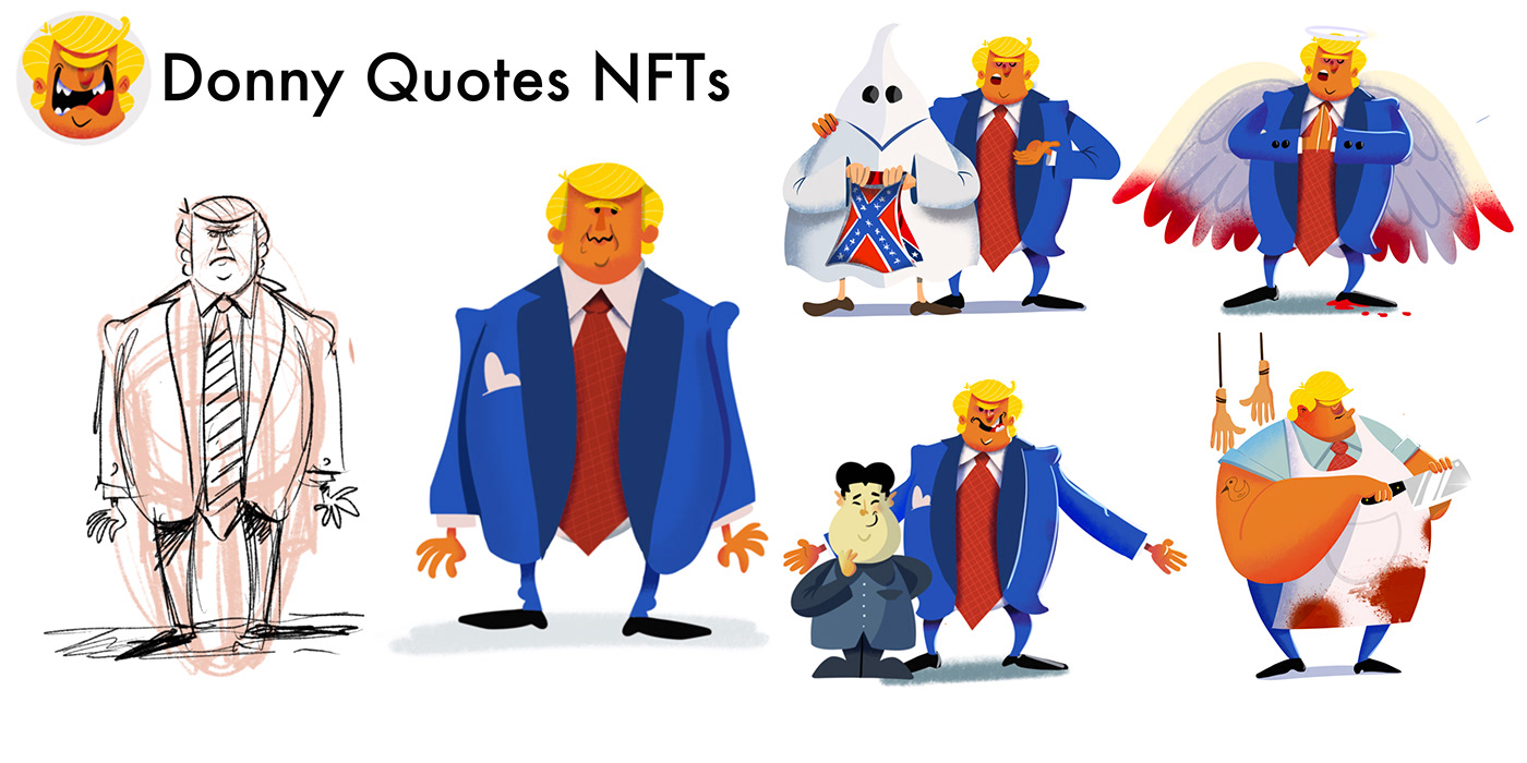 charachter design charachters Donald Trump donaldtrump nft NFTS NFTS UK Procreate qoutes