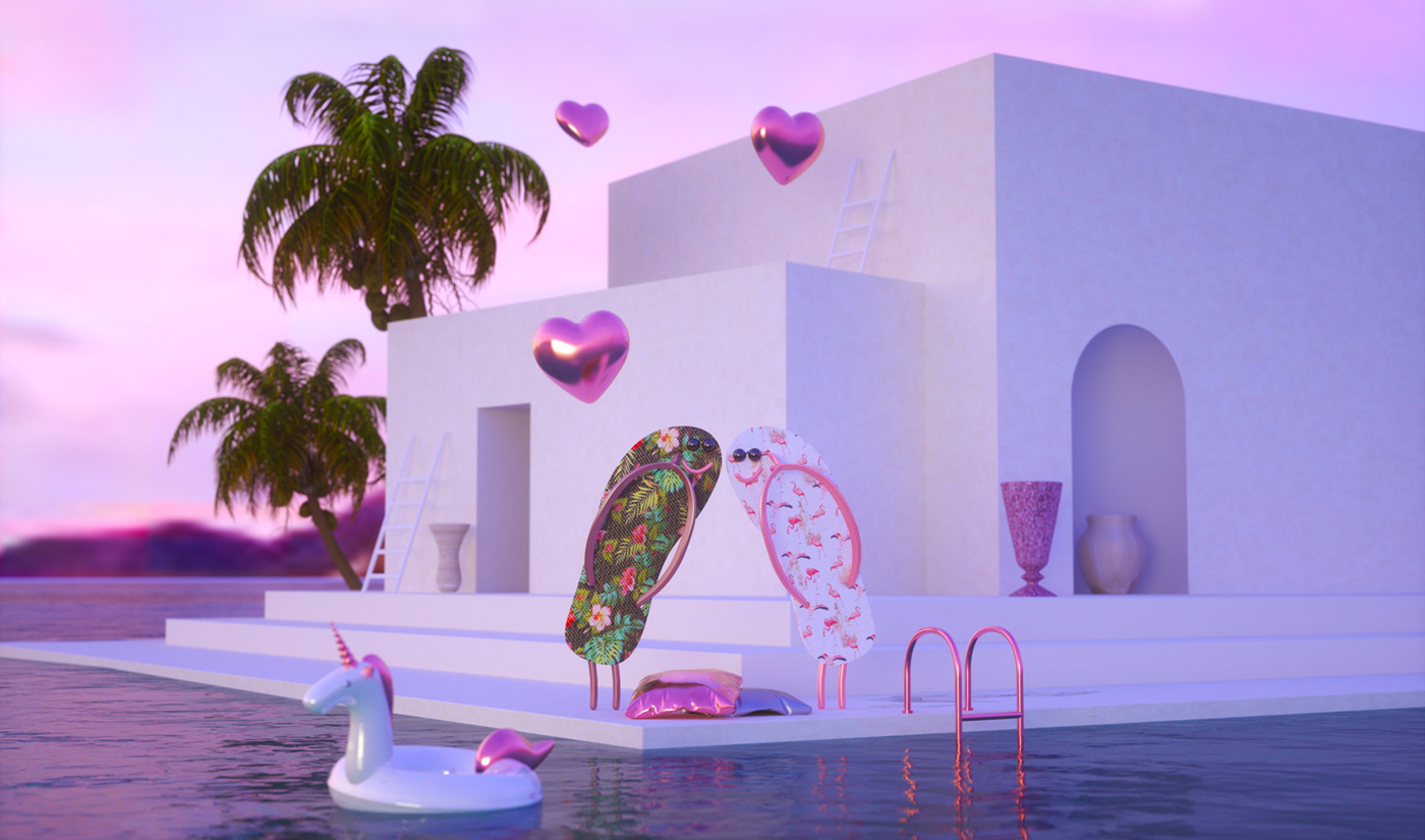 3D 3dcharacter arquitecture characterdesign flipflops Love Render summer summerlove nft