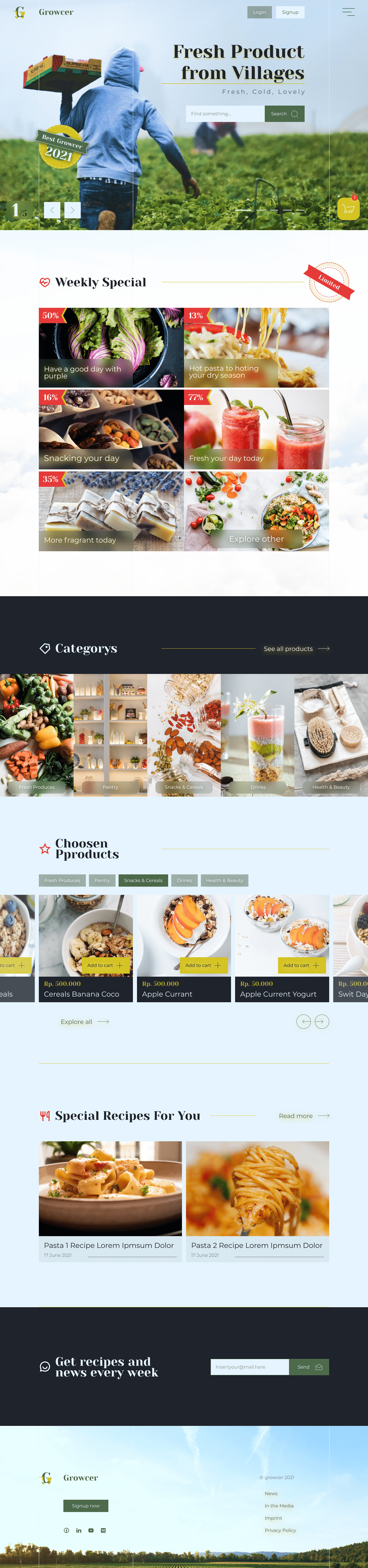 Food  Growcer Plant store uiux Web Web Design  Webdesign Website zalepik