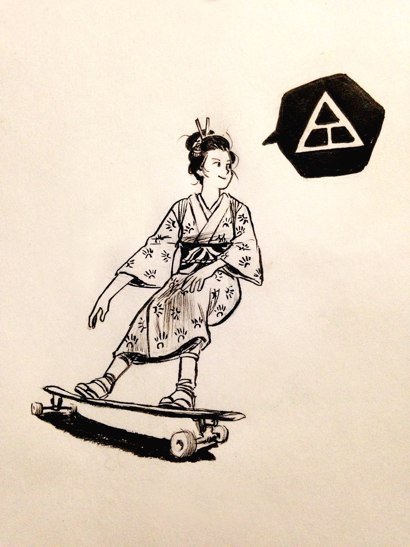 skate skateboarding geisha ink LONGBOARD longboardfreestyle