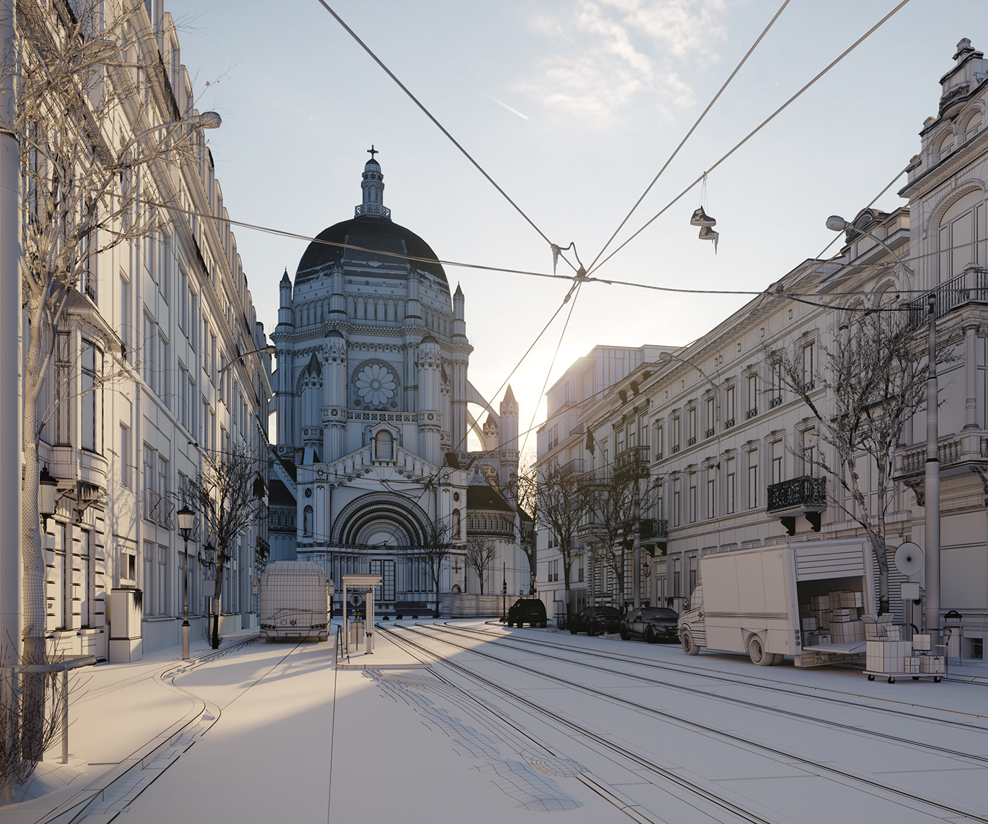 Render visualization winter mood belgium CGI byvisuals brussels 3D