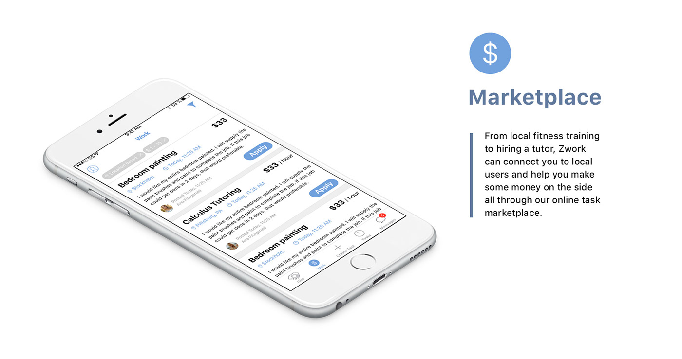 money hire job task Marketplace search jobs app find employees
