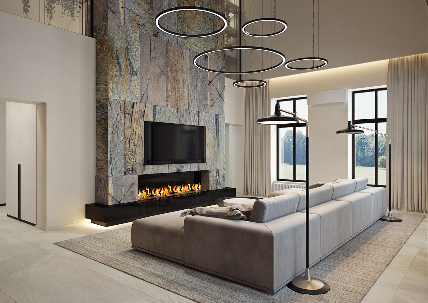 Krasnodar appartment modern naturalmaterials wood stone Marble archviz interior design  visualization