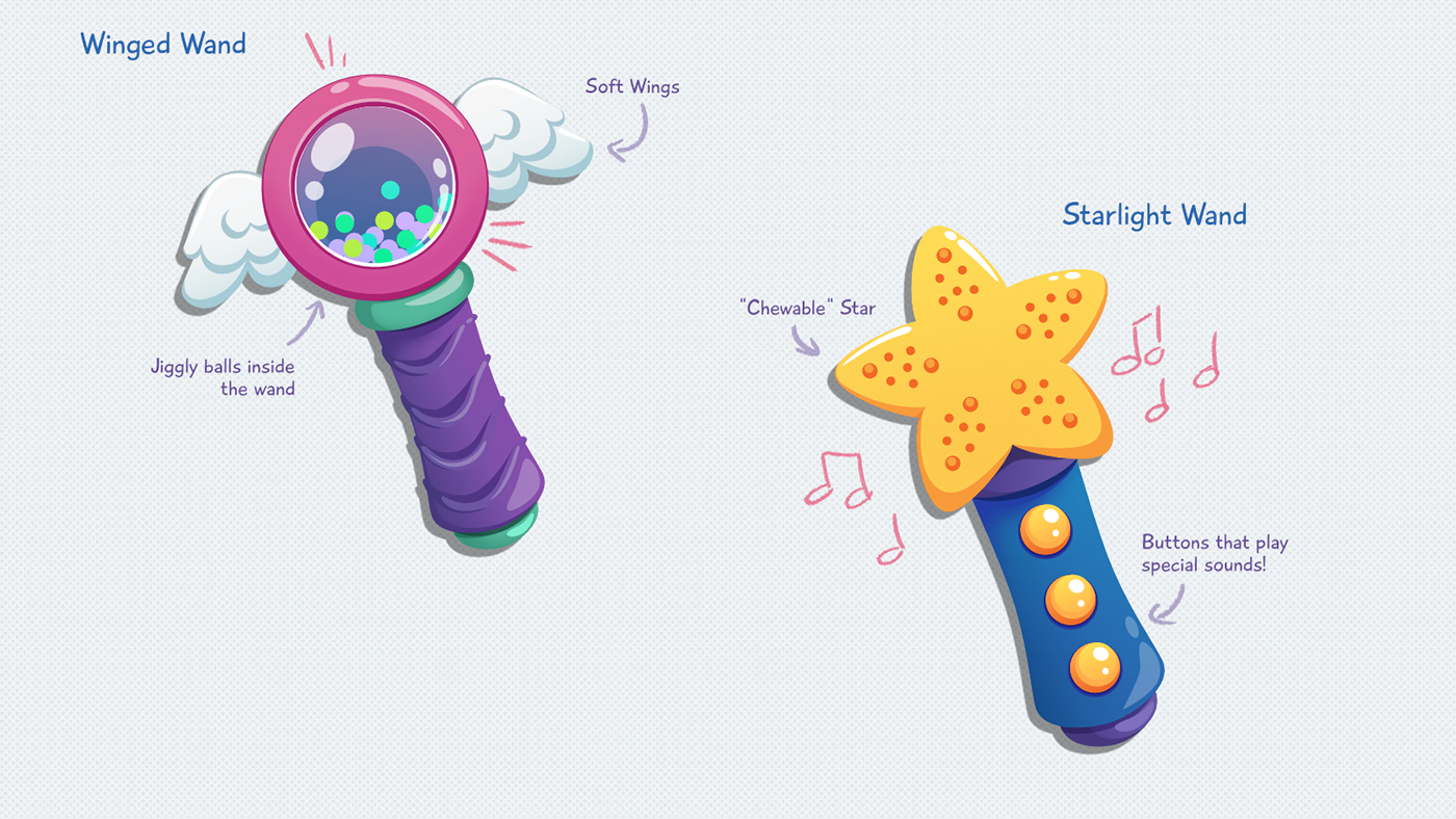 magic wand RATTLE baby toys cute vector