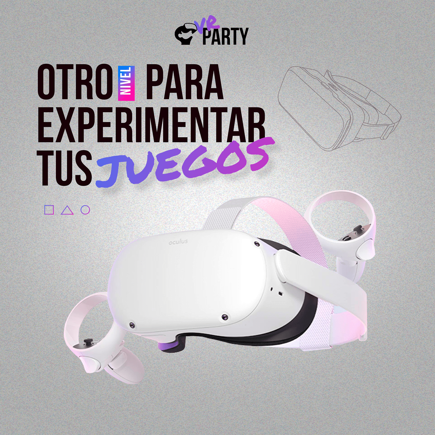 3D design Oculus party flyer vr