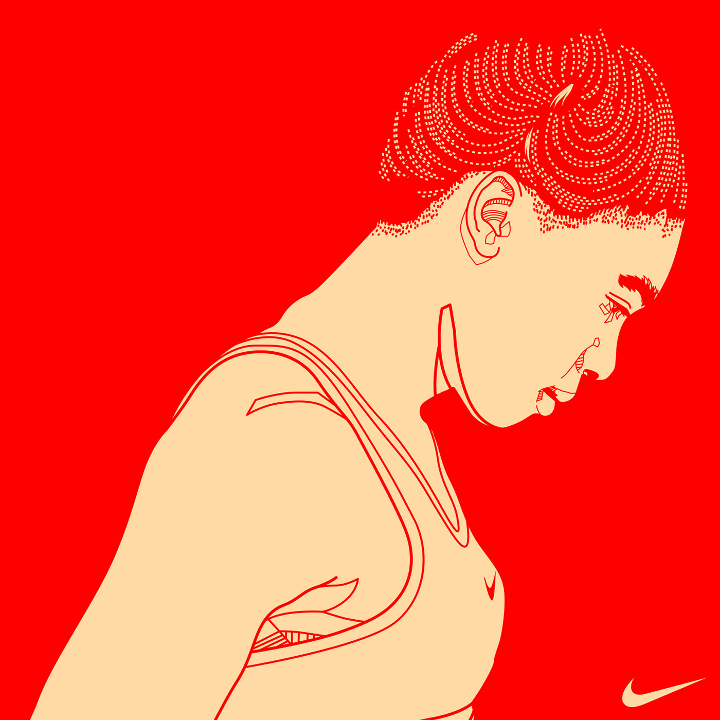 Nike ILLUSTRATION  vector design sports female poster art lines lineart