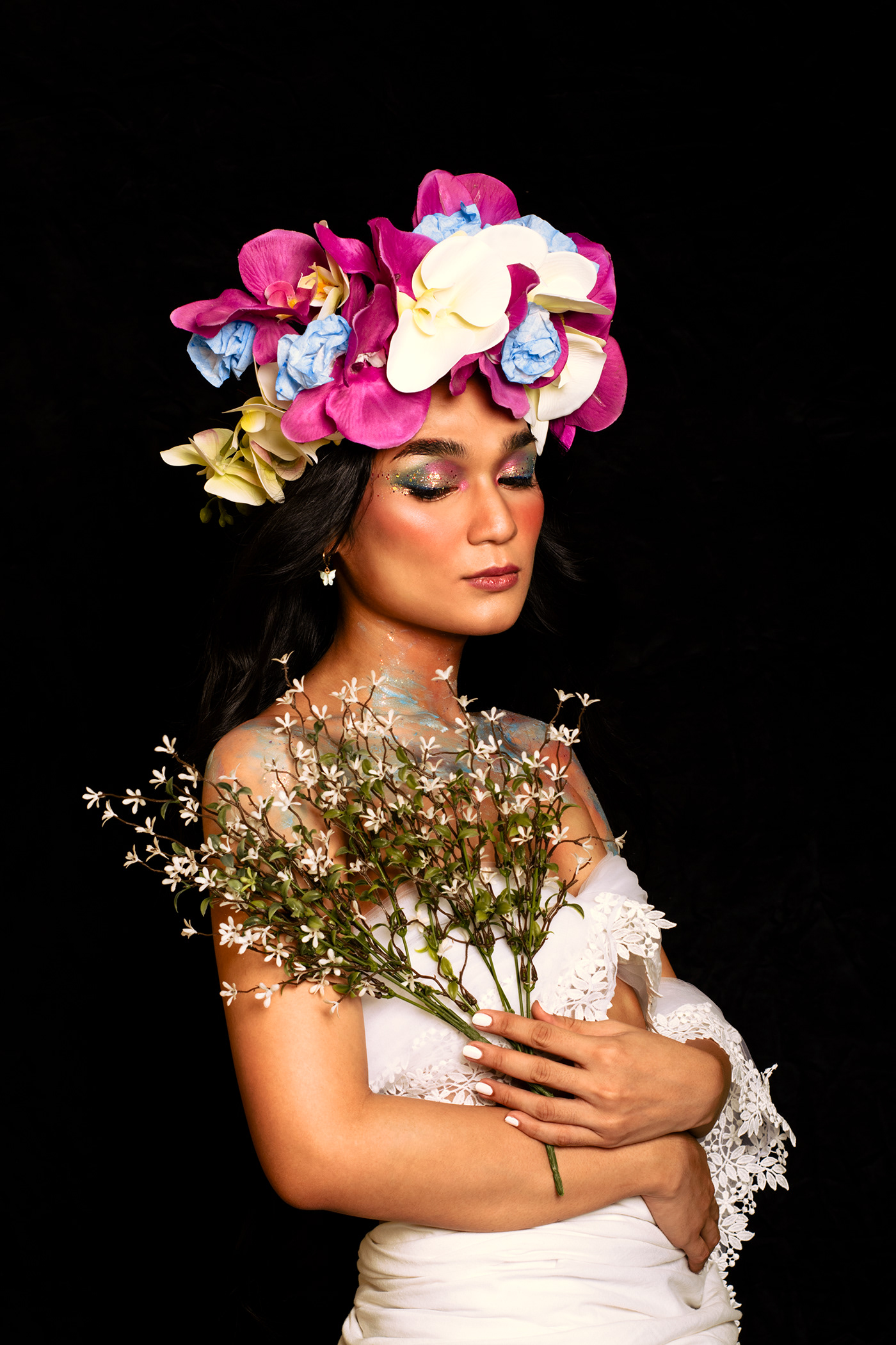 beauty BEAUTY PHOTOGRAPHER beauty photography flowercrown Flowers LGBTQ+ makeup portrait portrait photography pride month