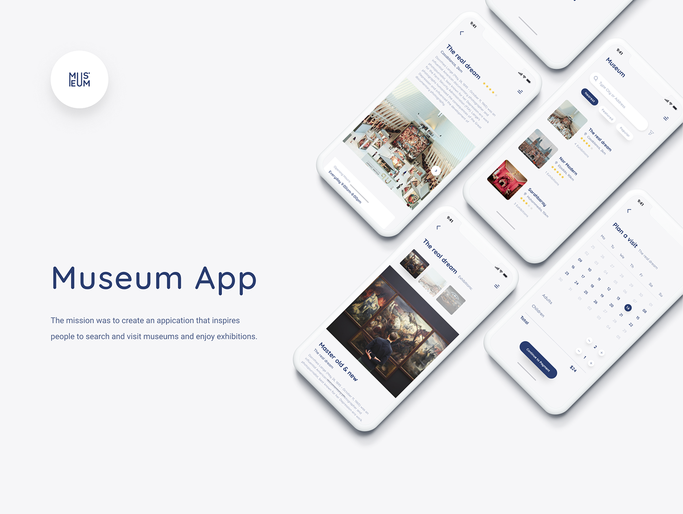 museum app design minimal simple trend logo prototype Event Exhibition 