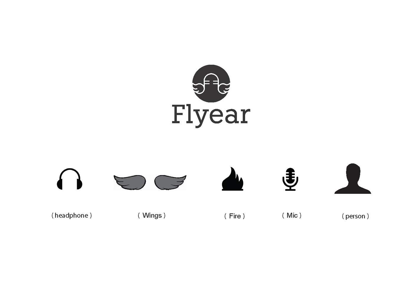 logo branding  flyear application music app music identity graphic design 