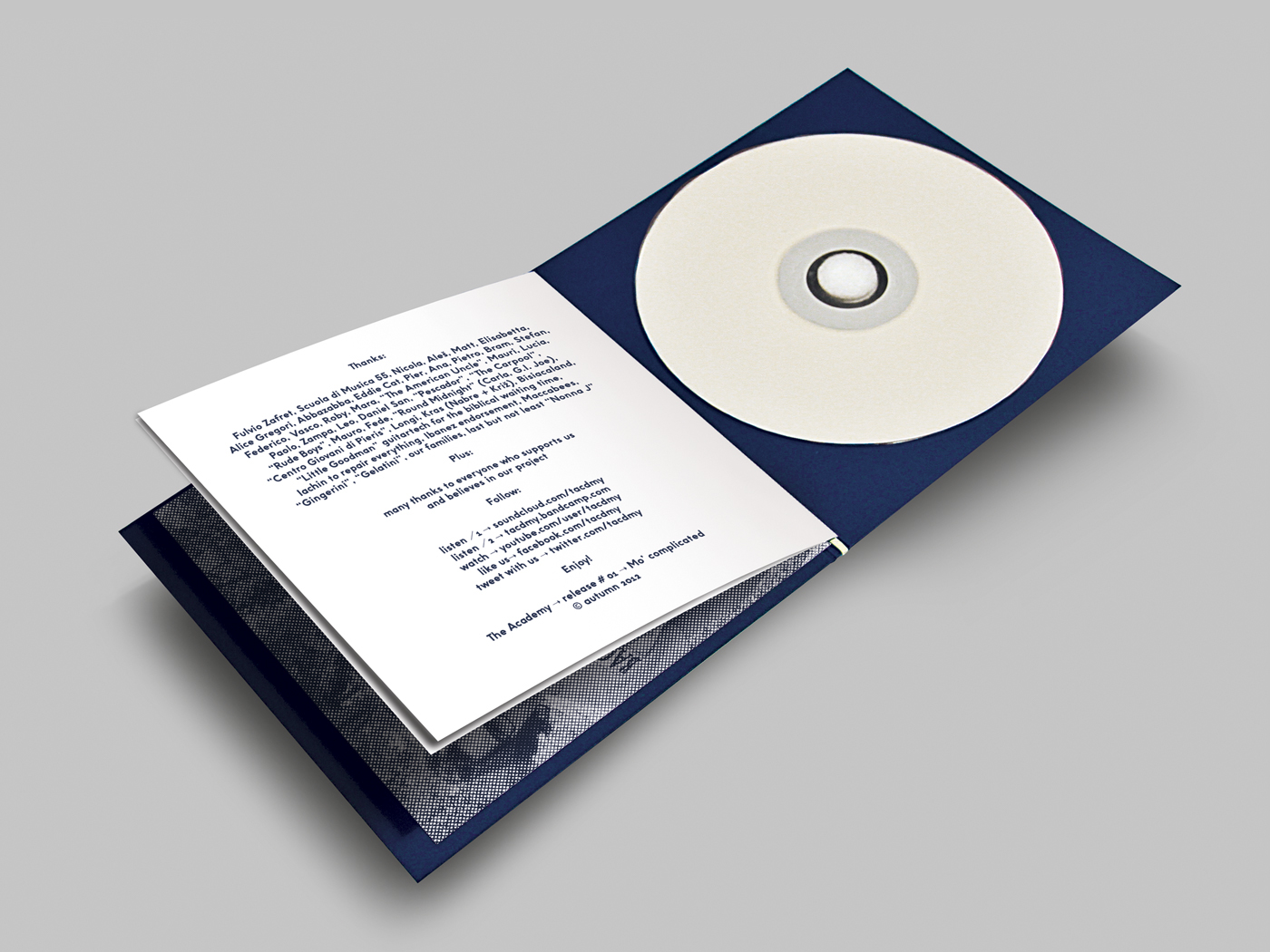 academy band indie music package logo silkscreen fedrigoni sirio 700 gsm cardboard Pantone 5395