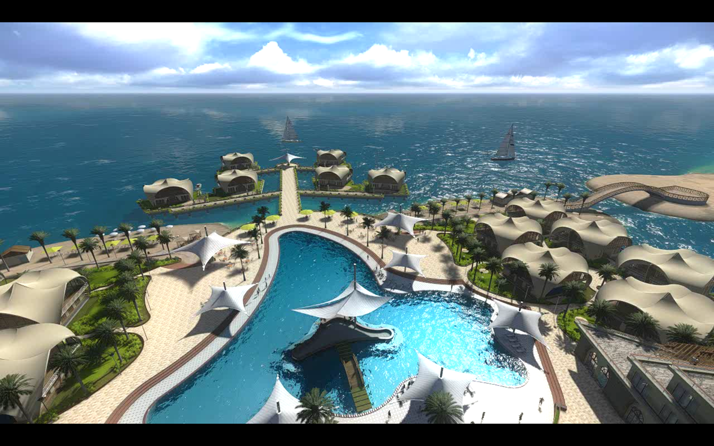 architecture Landscape animation  Advertising  beach resort