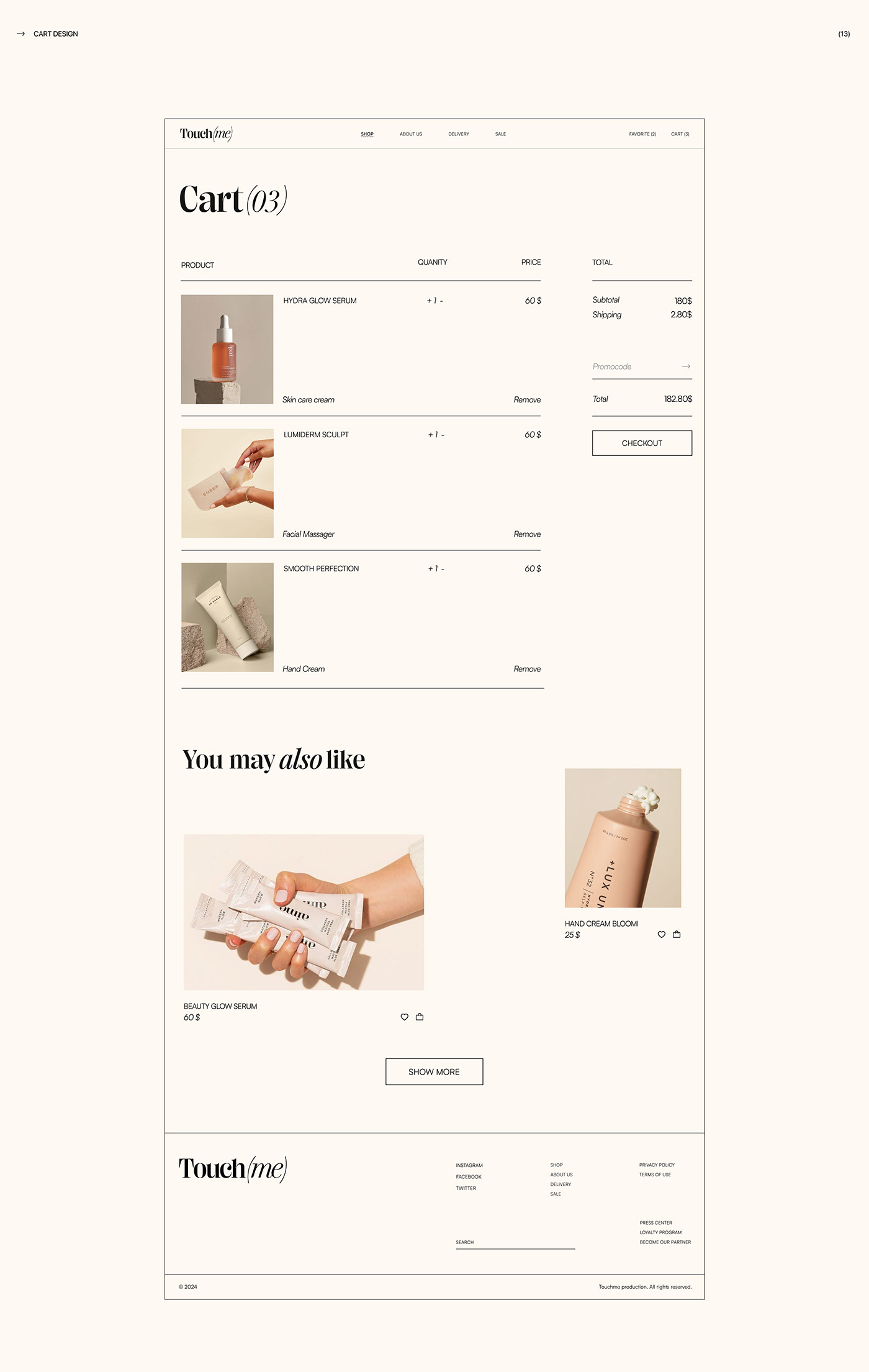 Web Design  Website UI/UX Figma skincare e-commerce shop Web landing page digital