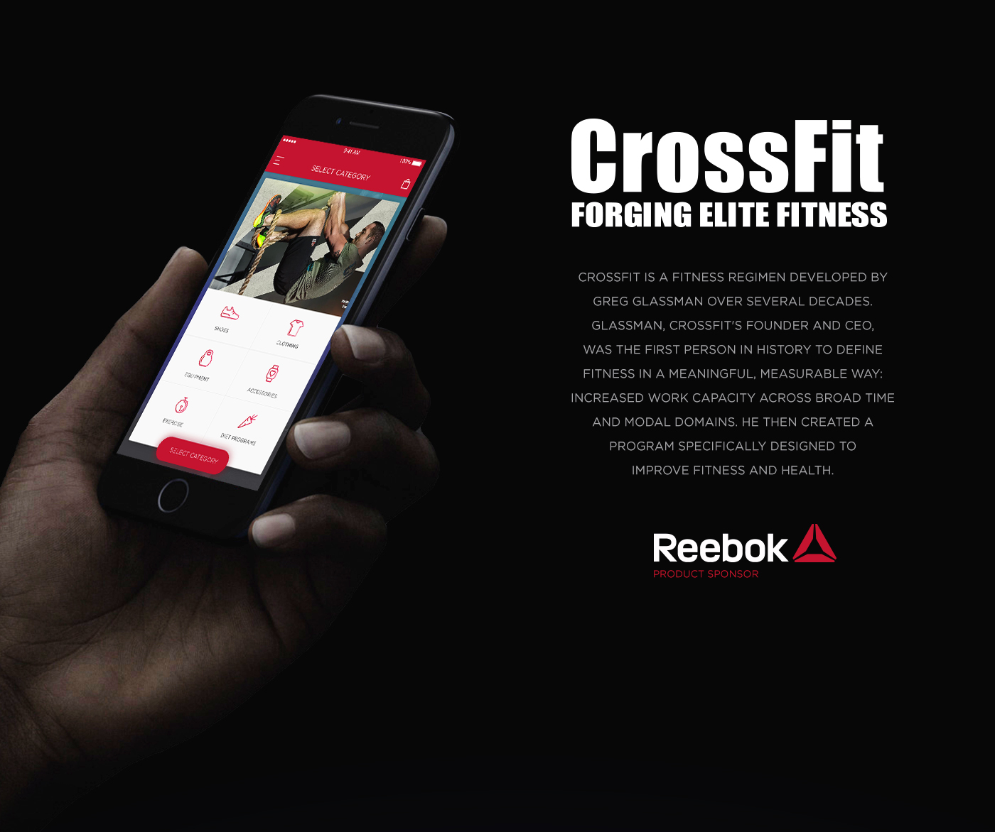sport Crossfit app black UI ux