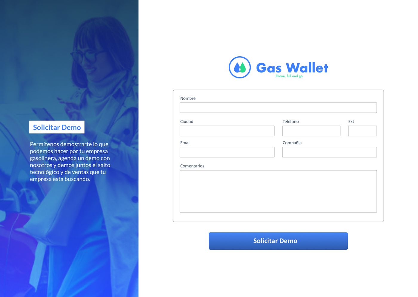 Web Startup ux UI Gas WALLET interfasedesign Responsive
