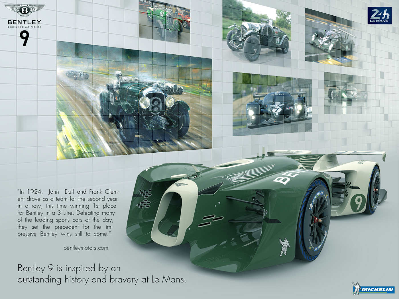 michelin design bentley award le mans race eletric car design Render