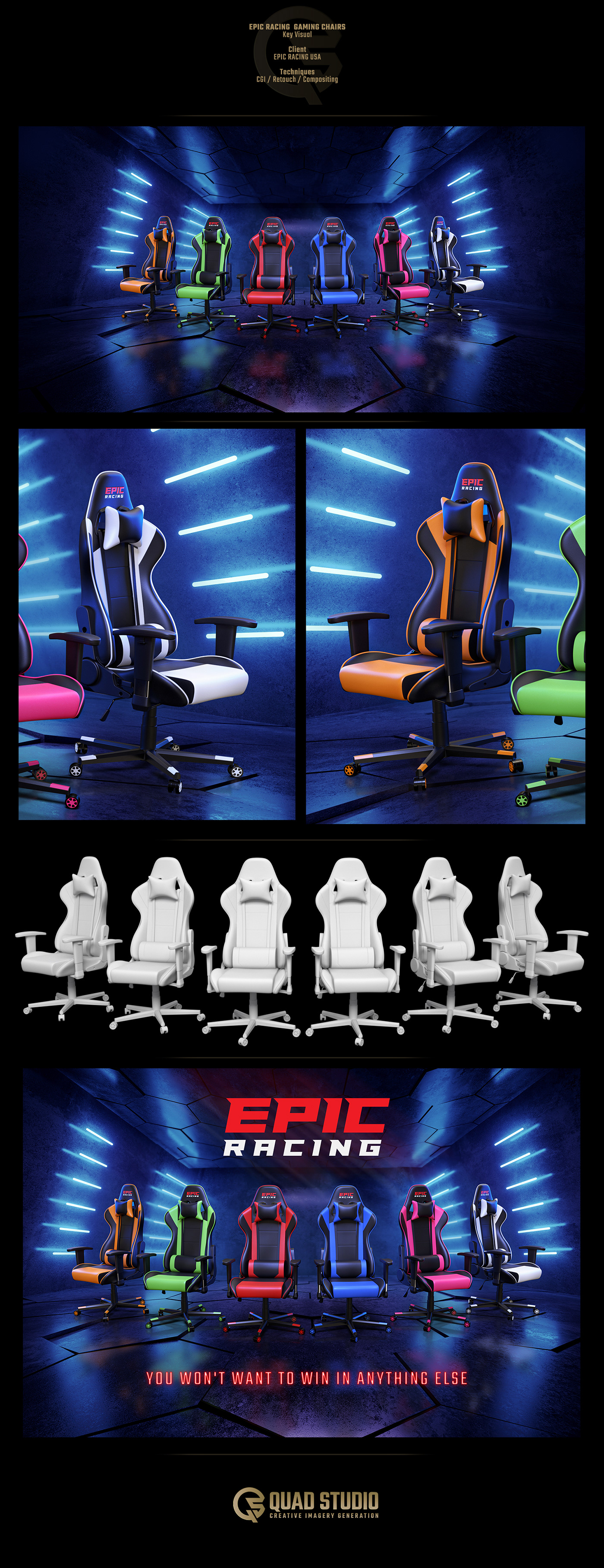 art direction  CGI chair Gamer Gaming kv product visualization Render retouch seat