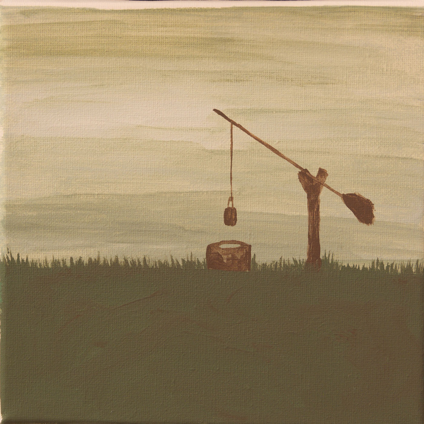 counterweight well grass SKY Landscape rural lonely