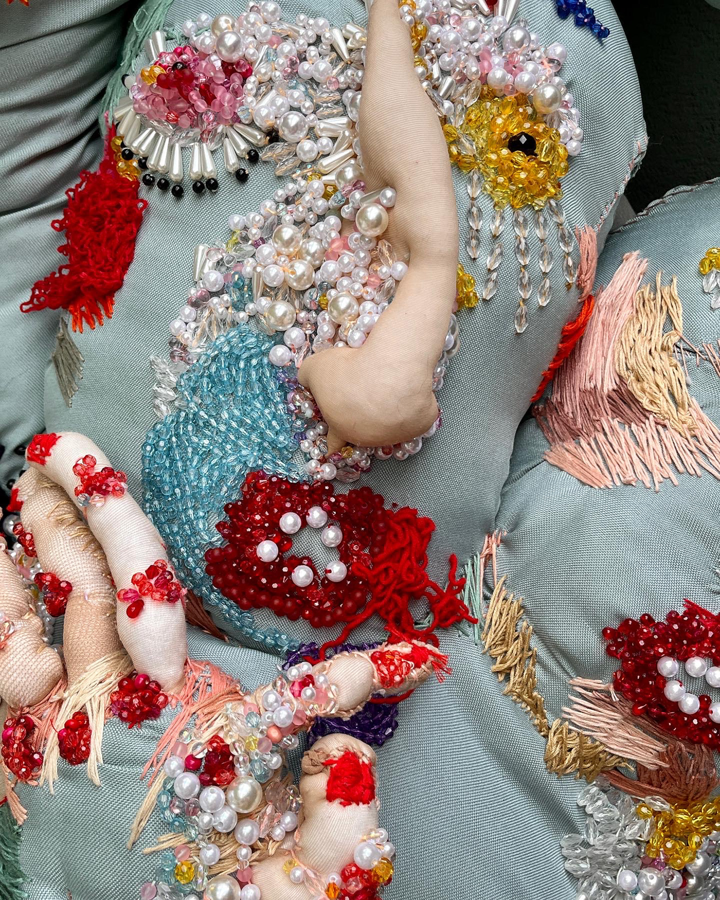 textile beads Embroidery art pride Non-Binary