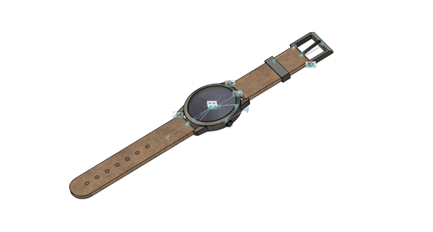 diseño ensambles Fusion360 reloj