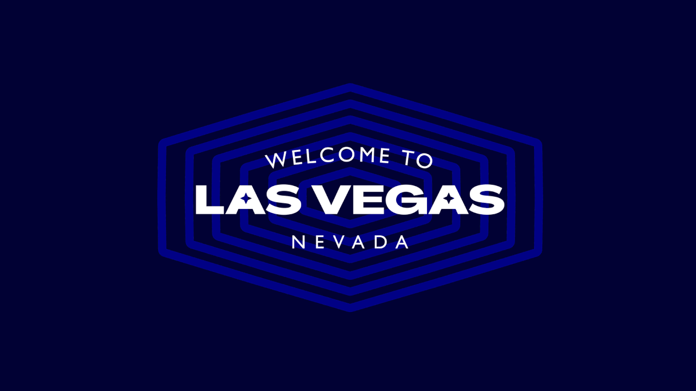 The visual identity graphic design project for Las Vegas and US tourists with bright luminous colors