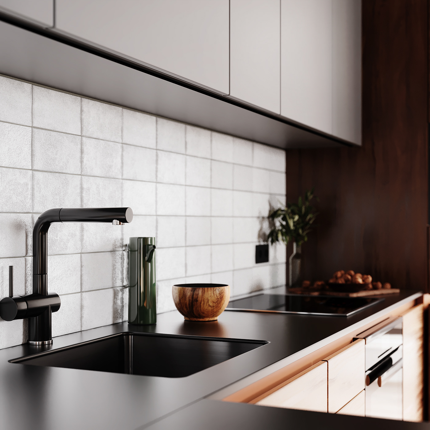3dmax corona design Interior kitchen-living Vizualization визуализация
