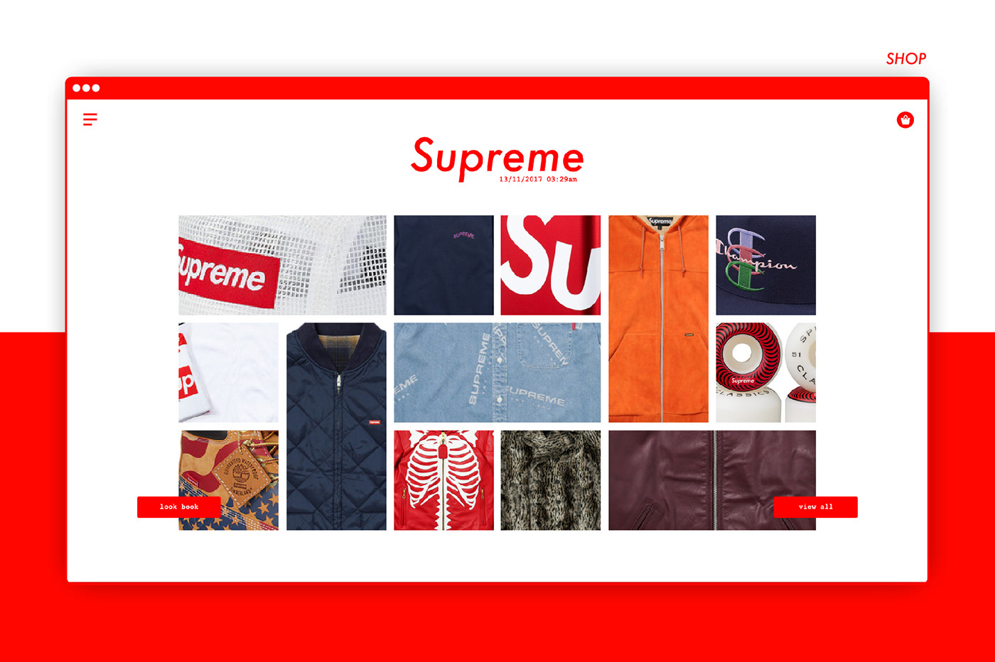 Web Design  e-commerce shop store supreme Clothing Gear