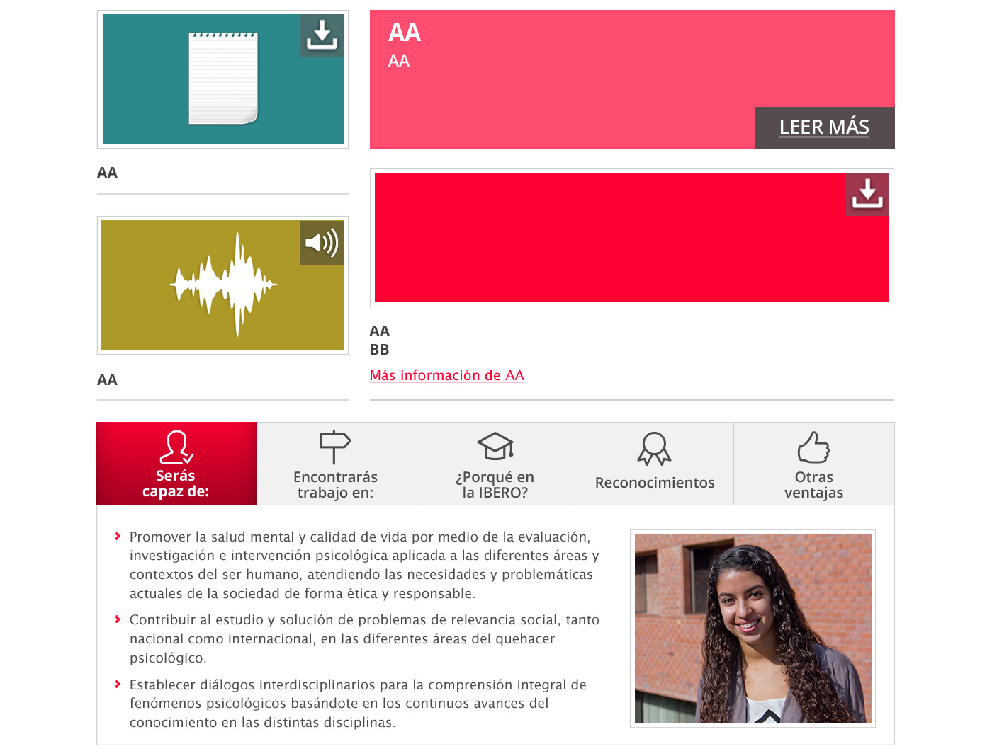 ibero Universidad Iberoamericana Website UI ux desktop Responsive redesign Web components itzavu