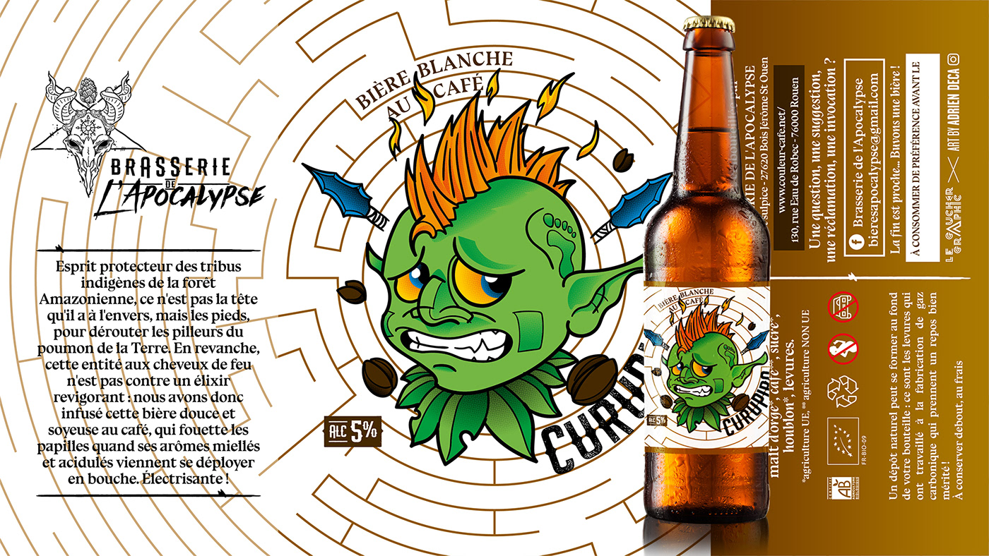 artwork beer bière creation demon etiquette Label Labyrinte maze mythologie