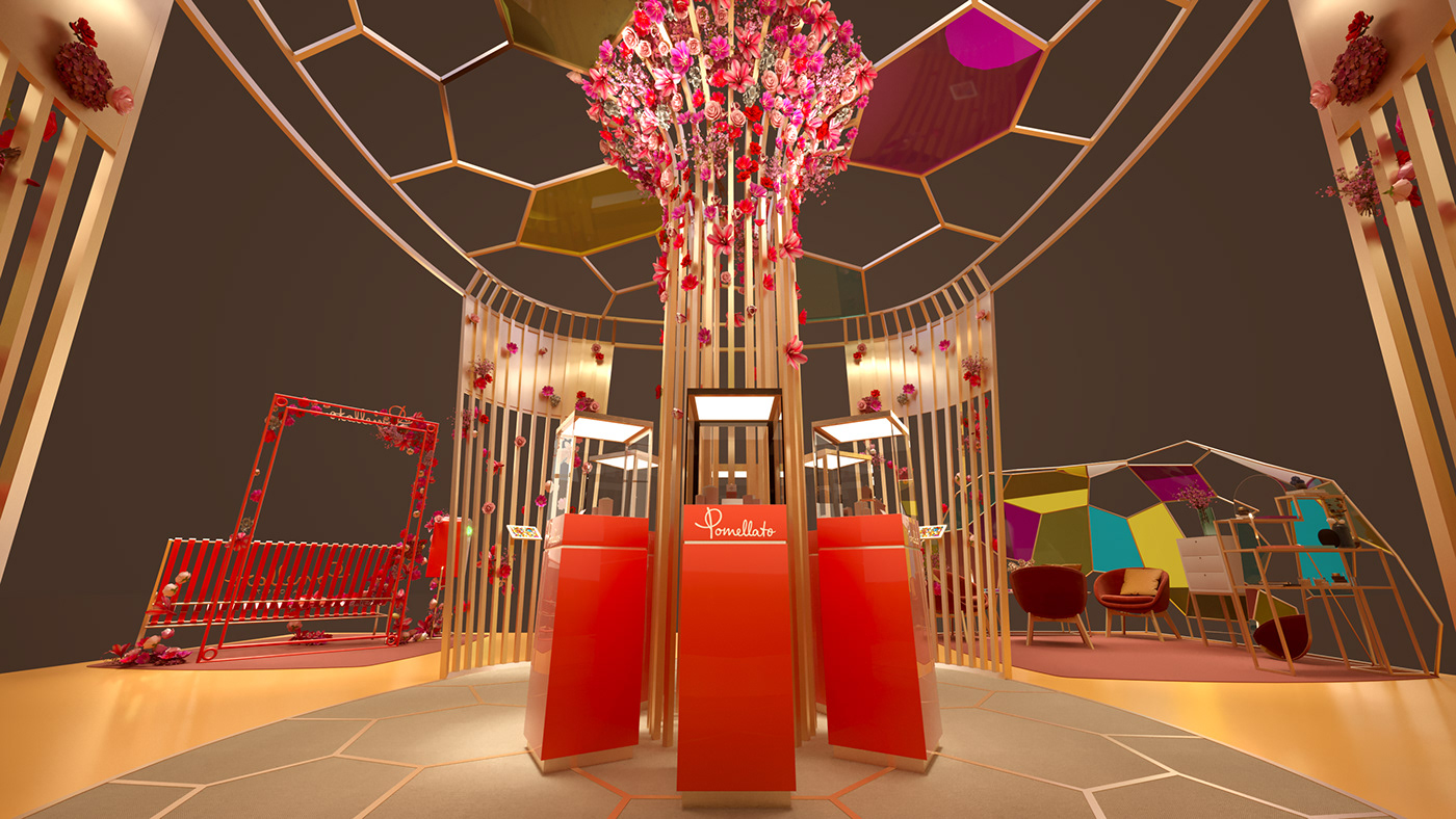 booth Exhibition  Jewellery Stand 3D architecture archviz furniture Render visualization
