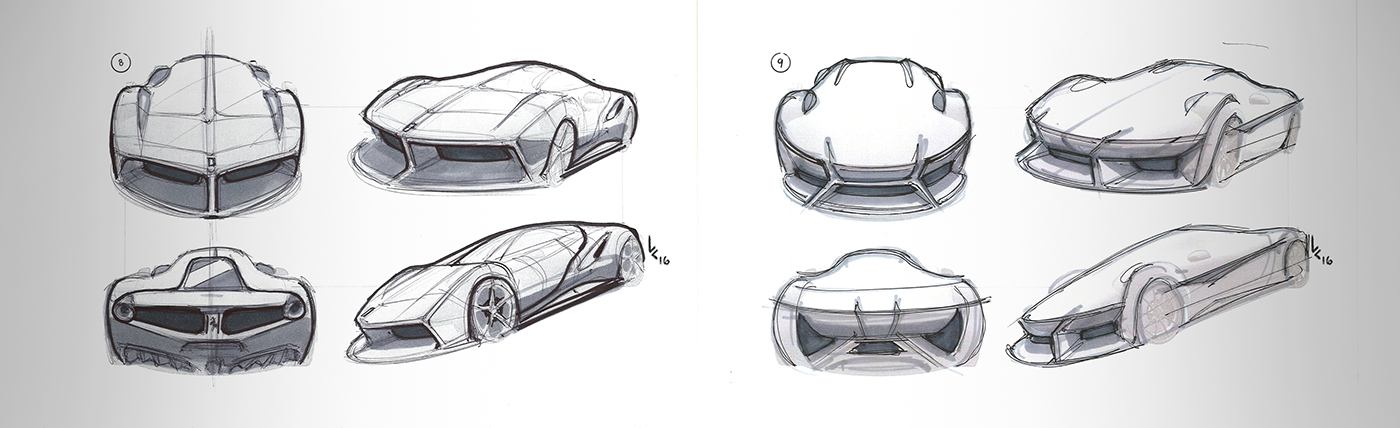 car automotive   sketch sketching thumbnail thumbnails FERRARI Audi Acura Porsche Supercars