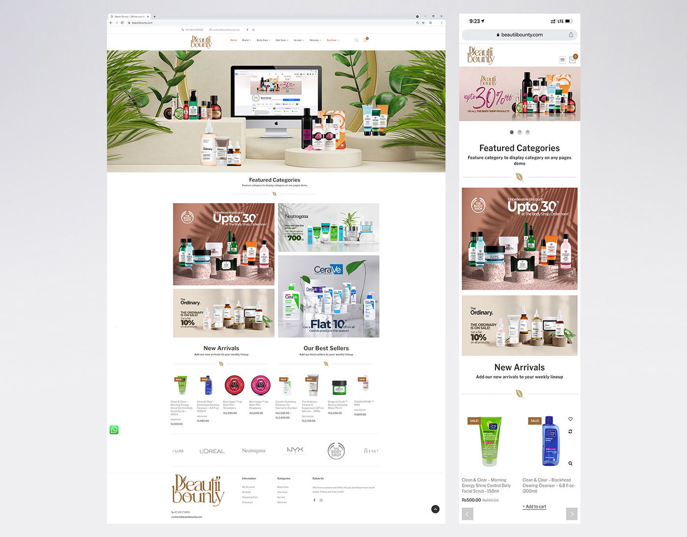Interface landing page Layout Design mobile ui design Web skincare cosmetics Social media post Advertising 