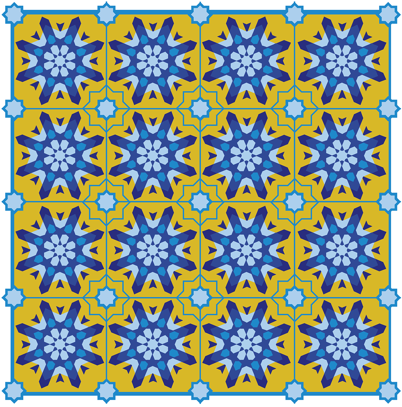 Moroccan design geometric pattern Radial Symmetry