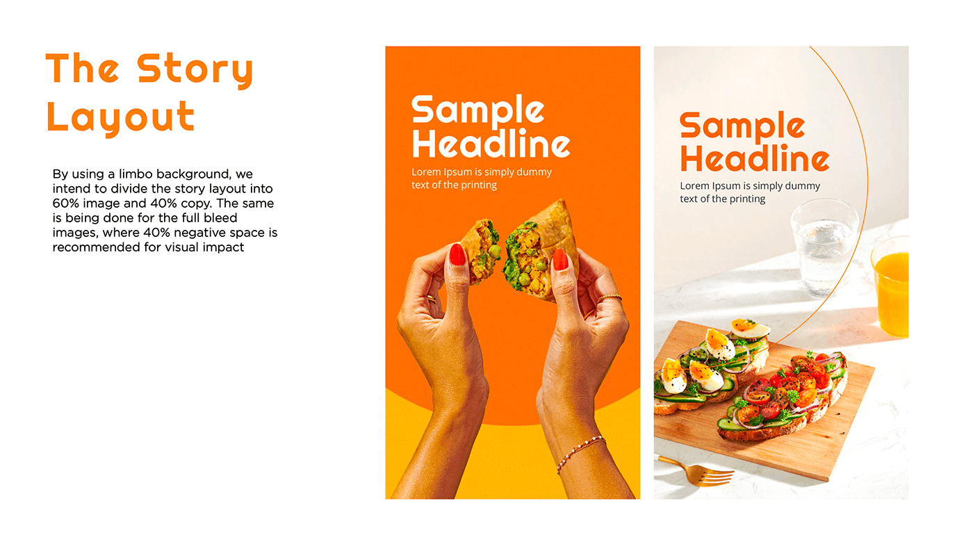 Food  digital Social media post Layout Advertising  designer foodiesonly ITC Playbook pitch deck