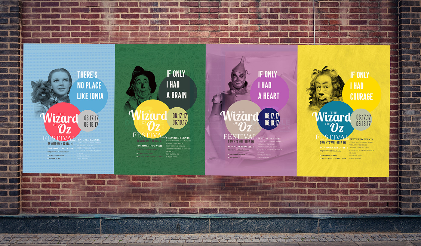 graphic design  Poster series wizard of oz print design  color