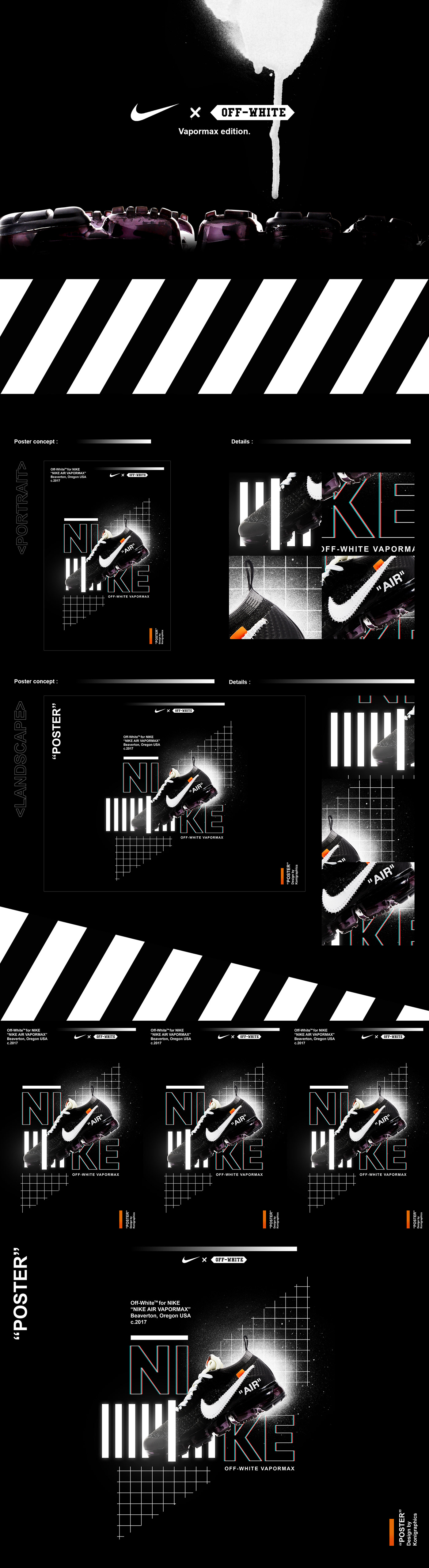 Nike vapormax off-white poster design graphism photoshop concept