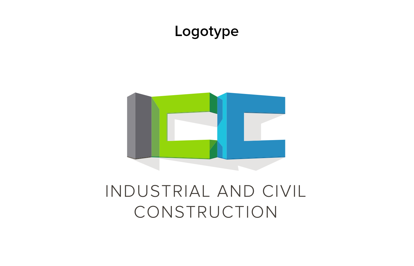 Logotype 3D logo construction