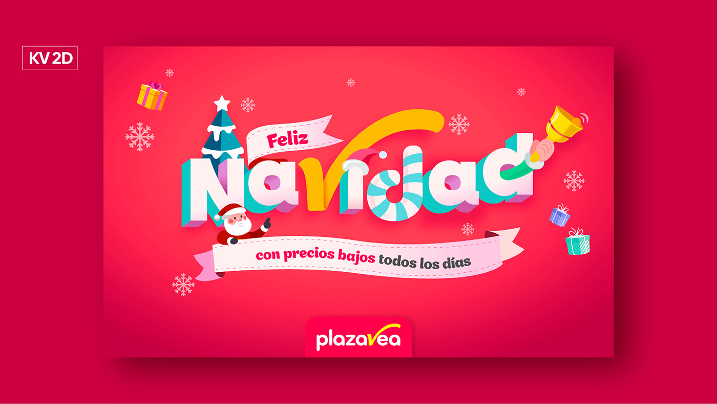 logo in vector and 3d for supermarket store for Christmas campaign