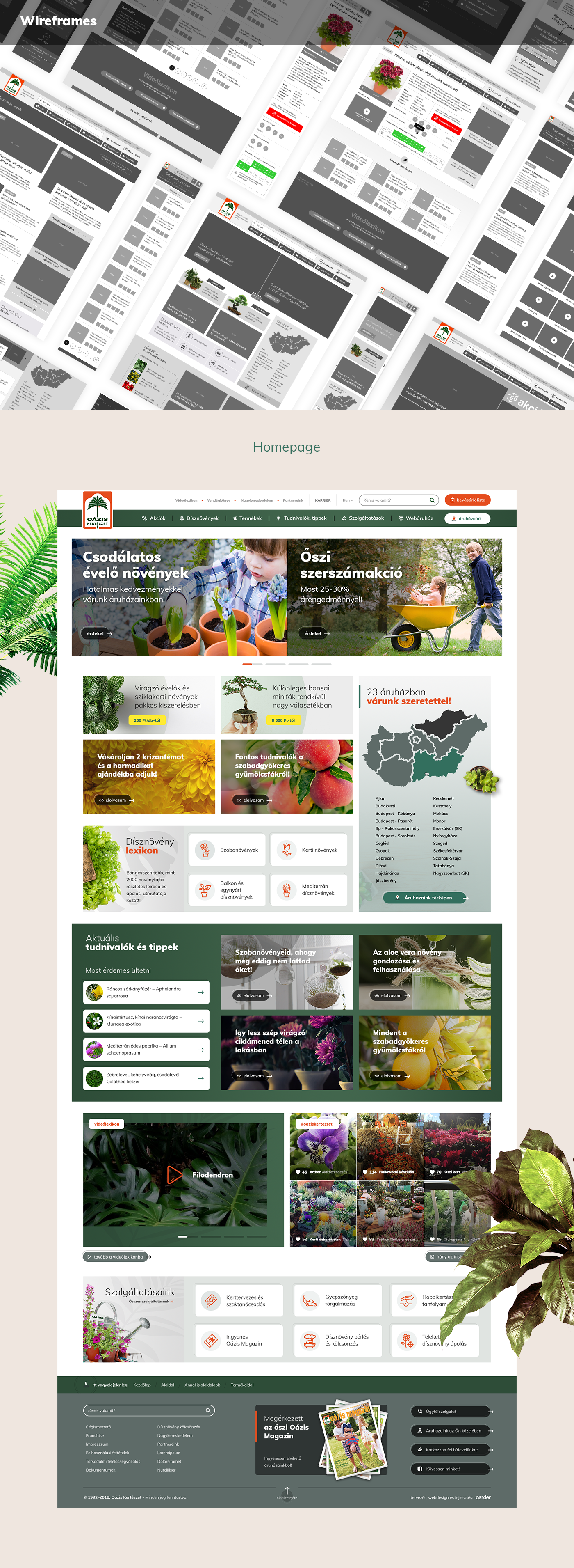 oazis garden kerteszet redesign plants Nature Responsive webshop Ecommerce magento