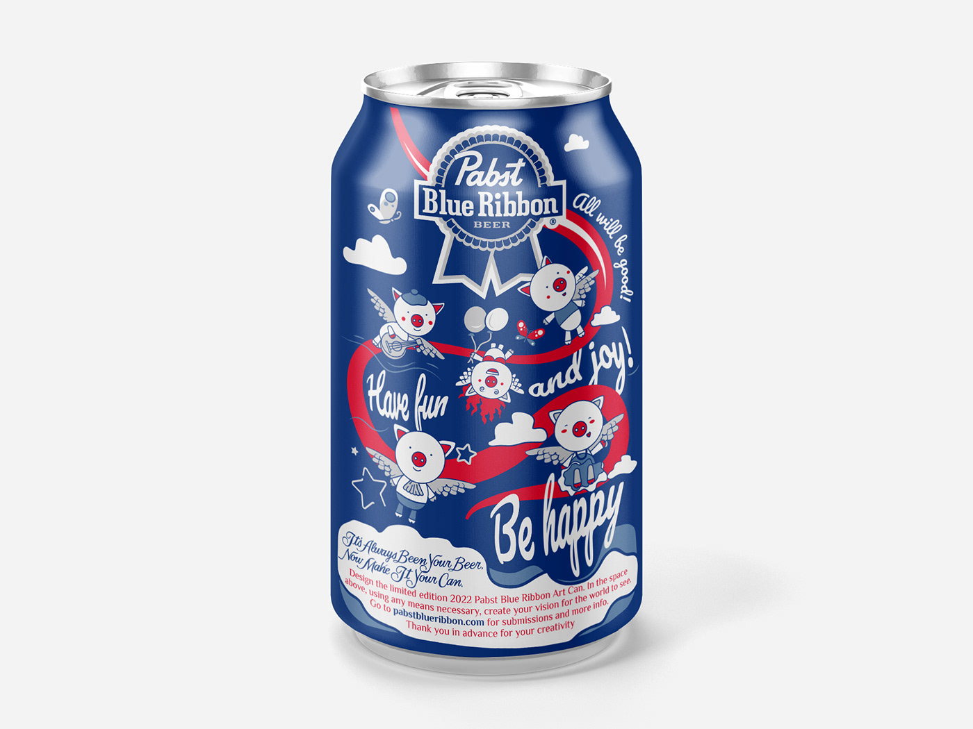 alcohol packaging beer can Beer Packaging Blue ribbon Creative Label Design label design packaging design packing pigs
