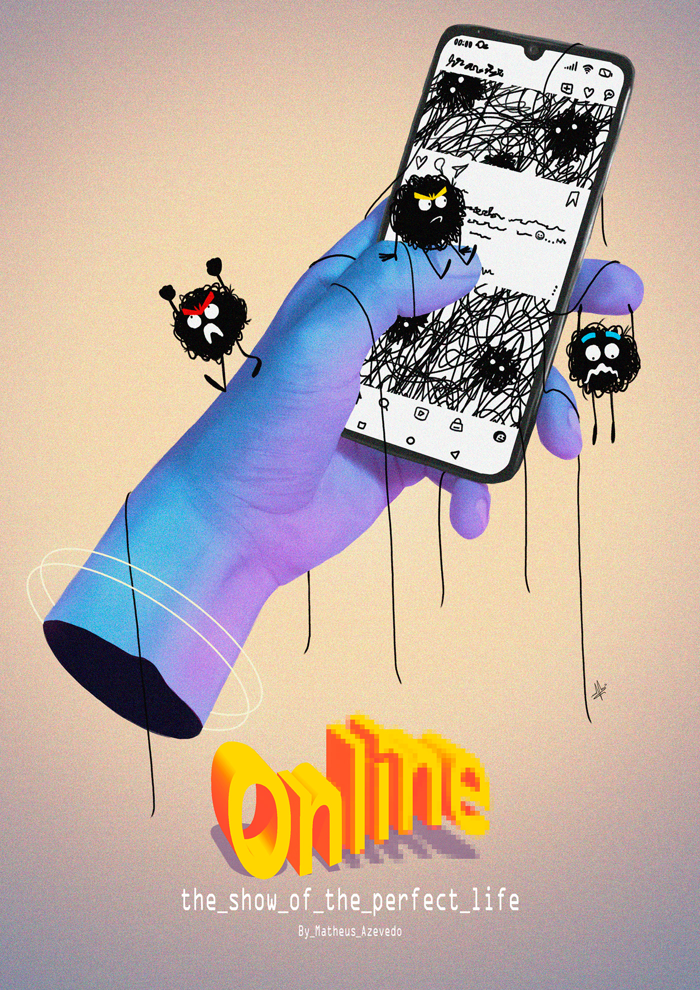 artwork celphone Digital Art  digital illustration Drawing  hand online painting   poster toxic
