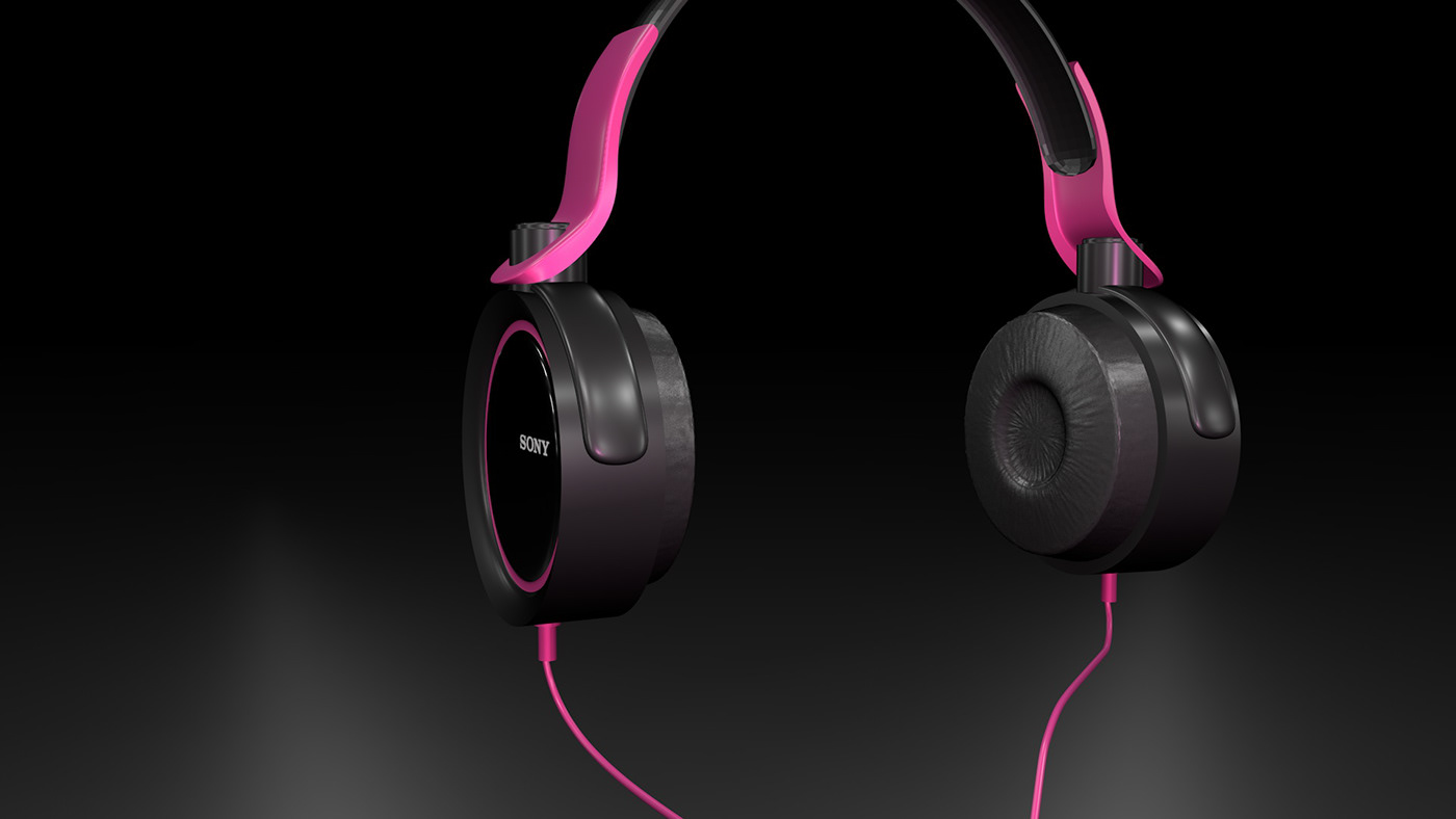 animacion animacion 3d cinema 4d music texture headphones Sony pink