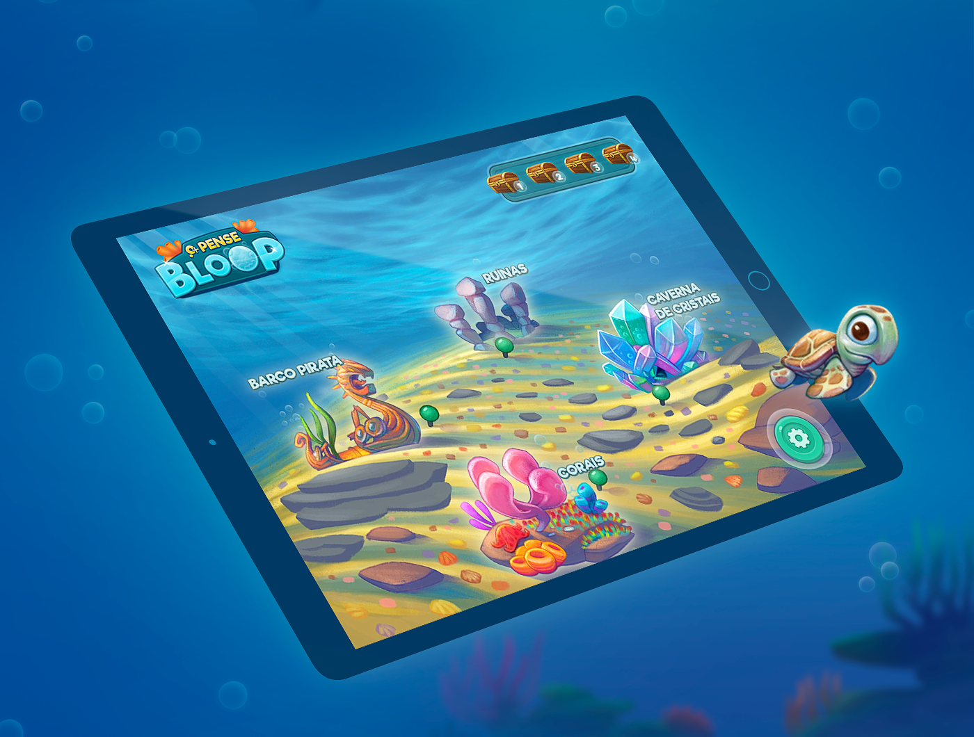 game UI children game design  fish