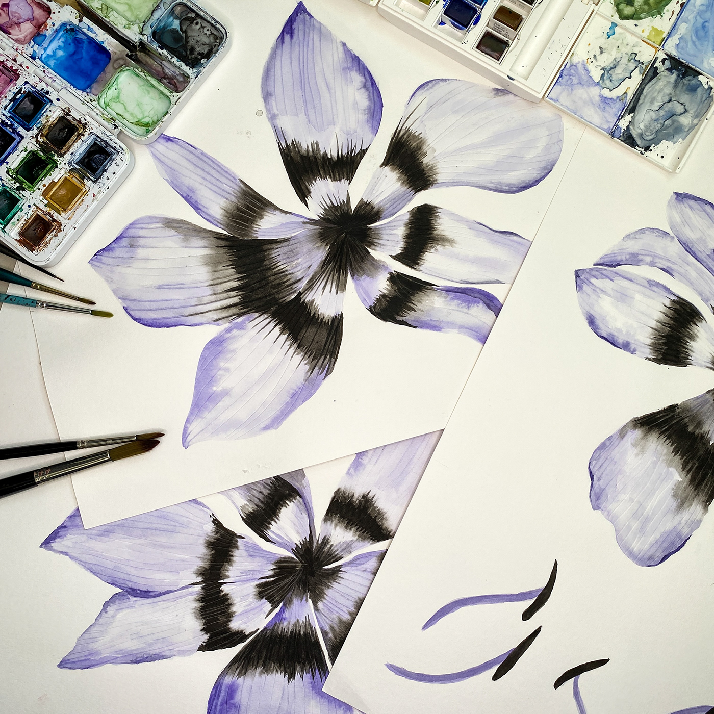 Estampa floral flower painting   pattern print surface surface design textile design  watercolor