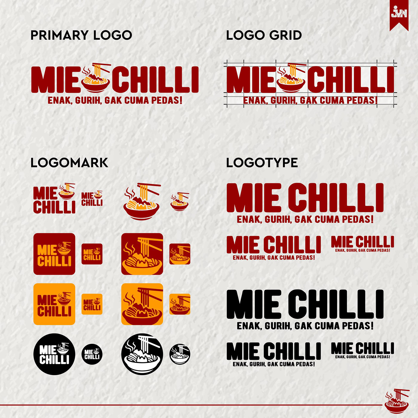 graphic design  logo branding  brand identity noodle spicy Chilli indonesia Authentic Culinary