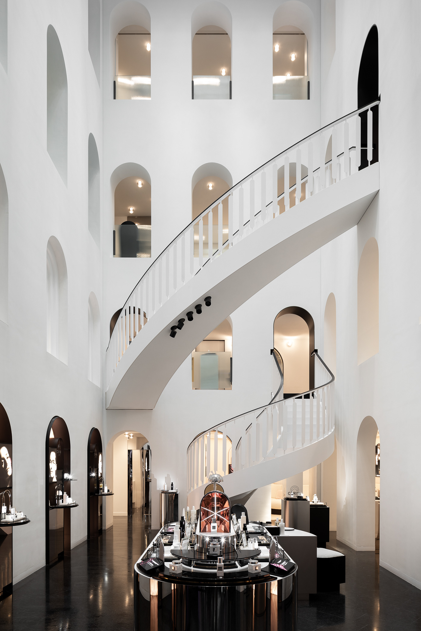 Paris menuiserie blanc Retail design woodwork industrial design  Interior architecture carita