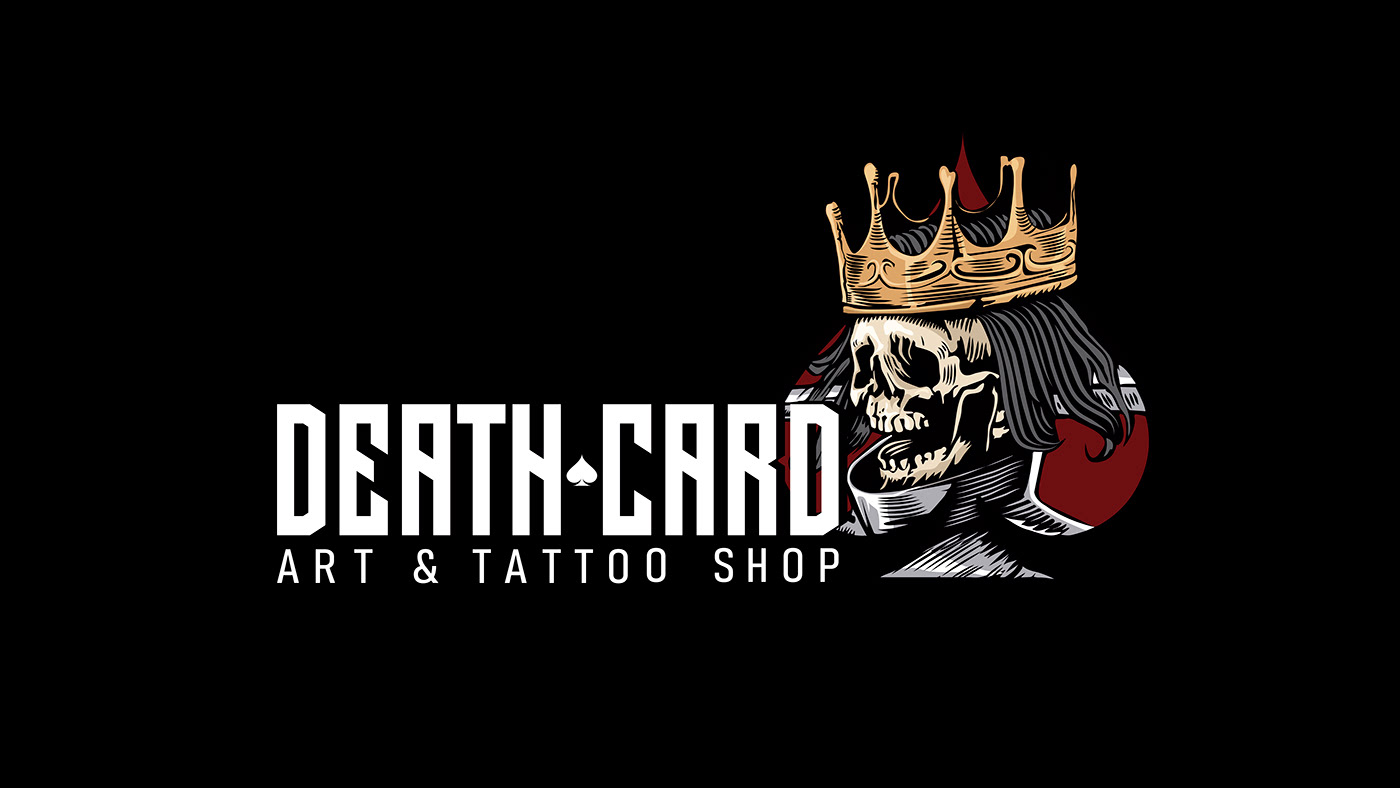 branding  ILLUSTRATION  tattoo shop tattoo logo bones death card macabre brand tattoo