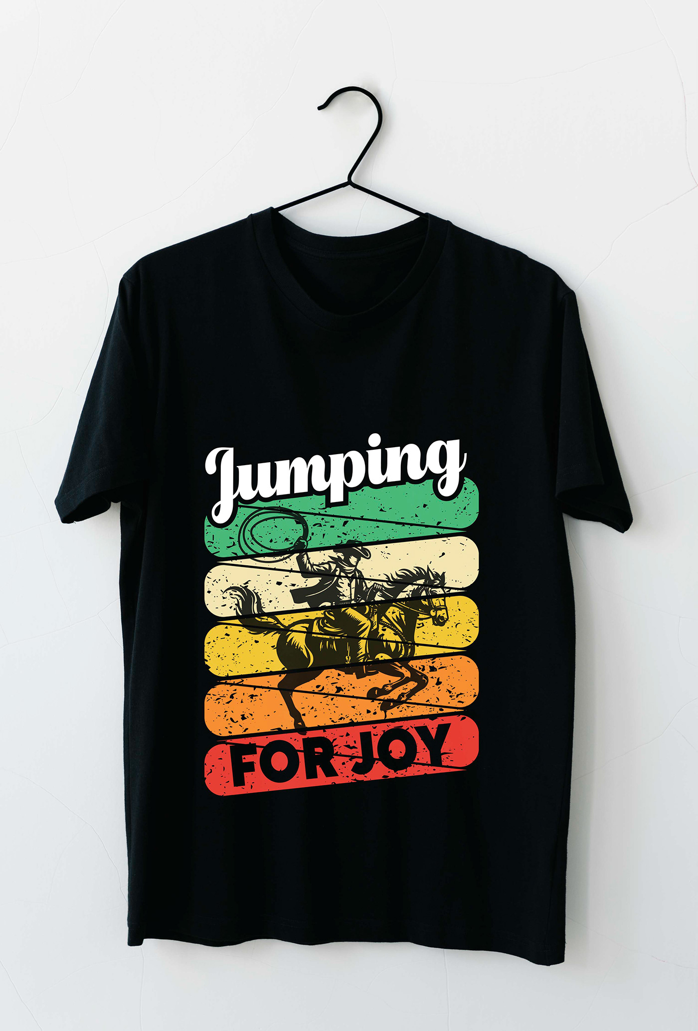 t-shirt typography   jumping horse t-shirt design