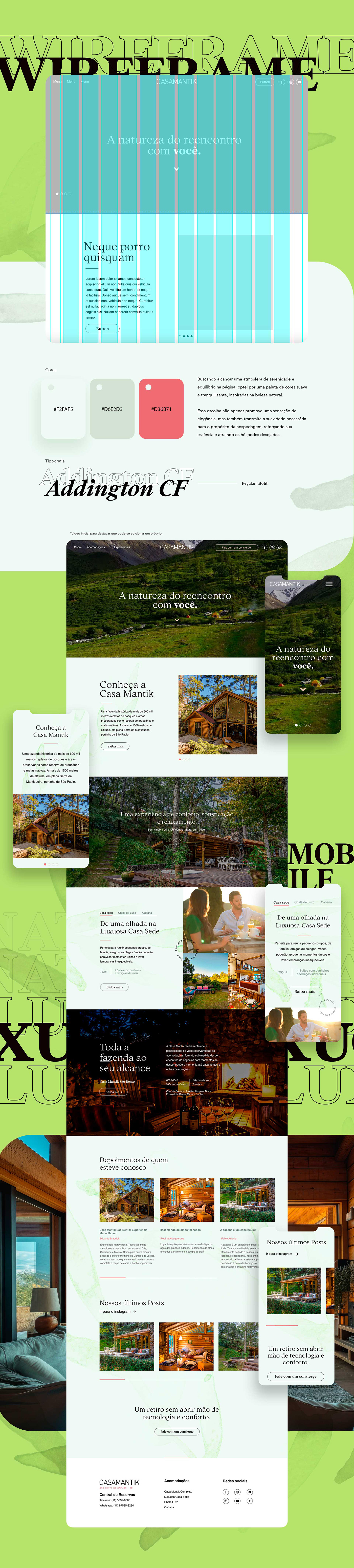 Website site ux/ui natureza Casa de campo hospedagem Pousada identidade visual Layout Design Web Design 