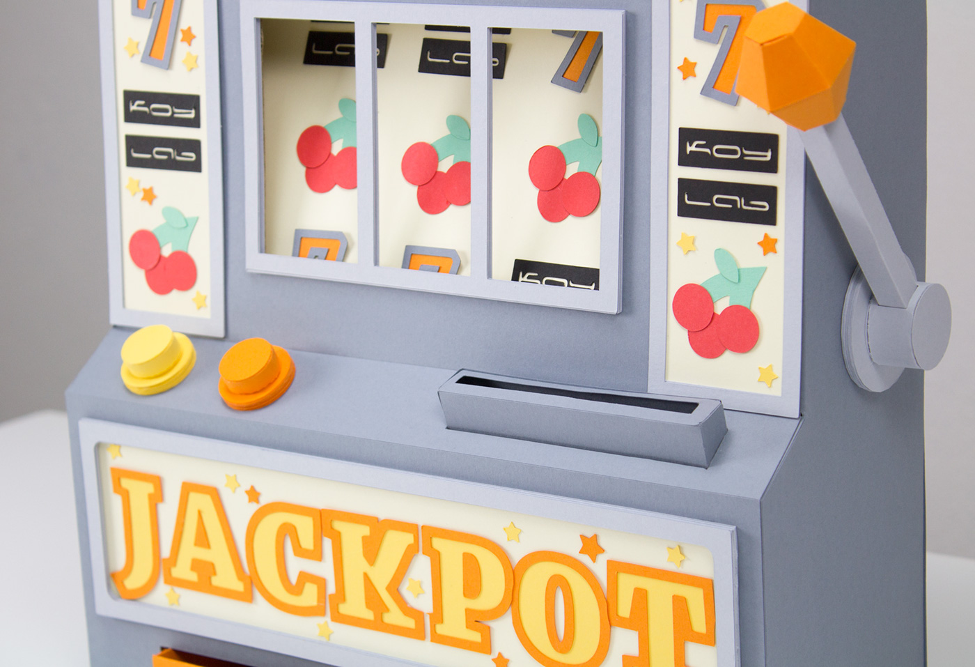 slotmachine slot machine Vegas papercraft paper orange Album voucher box interaction koy lab